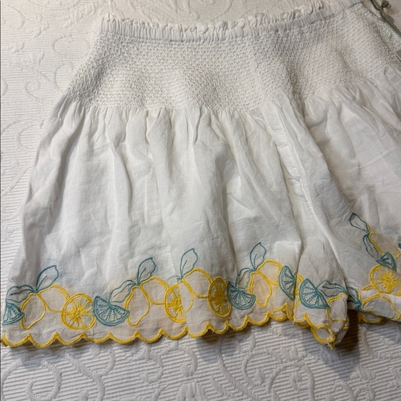 Joie White Shorts with Yellow Lemon & Green Leaf Embroidery. Sleep shorts. NWT S - Picture 3 of 8